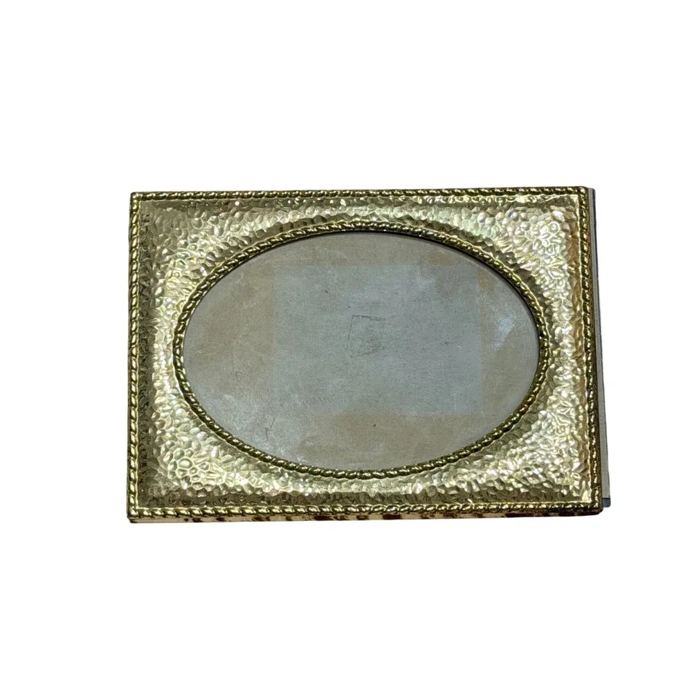 National Picture & Frame Co Gold Hammered Metal Oval Opening Frame Made in USA